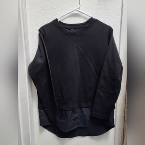 Athleta crew neck sweatshirt with faux button down layer